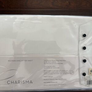 Charisma Western King Fitted Sheet - White Egyptian Cotton